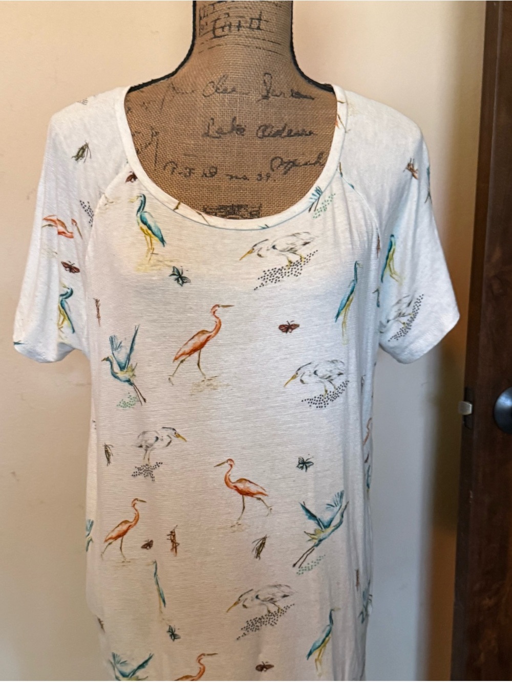 Women’s Cream Short Sleeve Tee with Bird Print by Lucky
